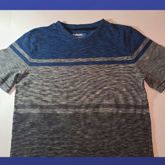 Tony Hawk Colorblock Striped Blue & Gray Tee – Size L (Fits M) - Picture 5 of 8